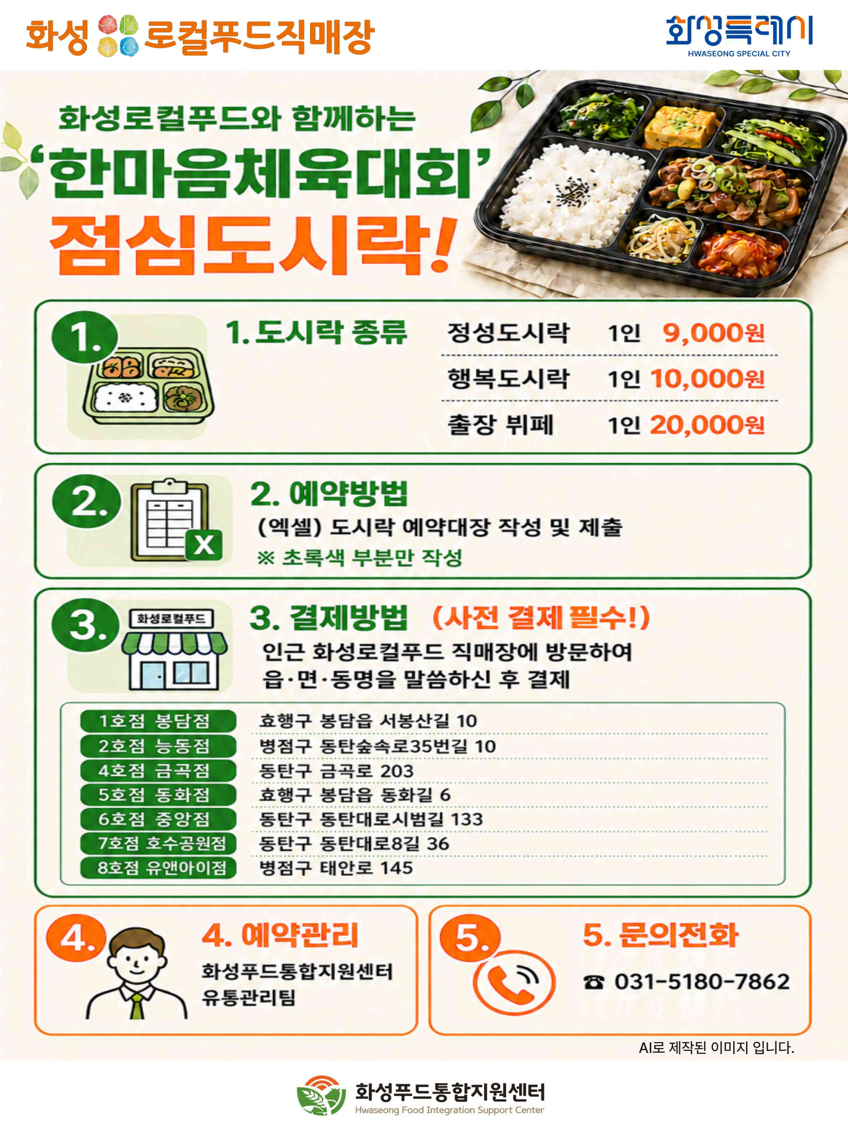 한마음체육대회 도시락 사전주문 안내 이미지 0번