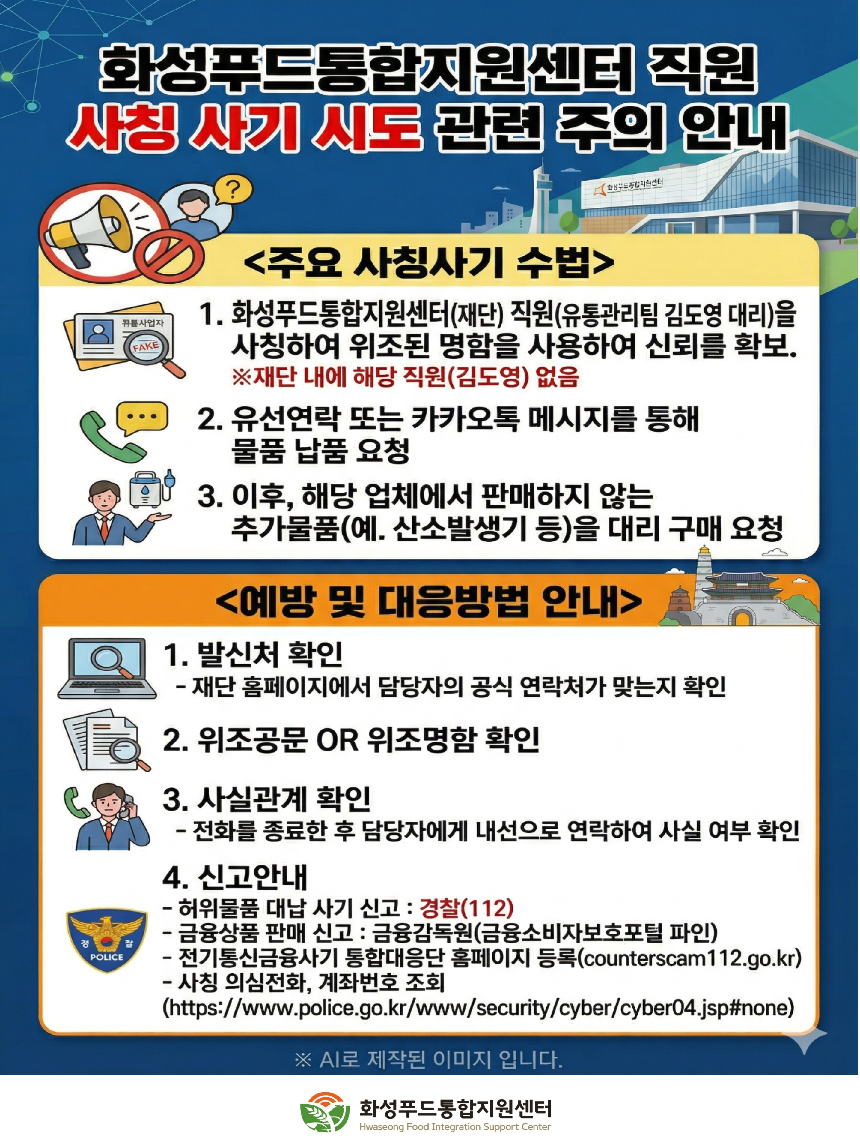 재단 직원 사칭 사기 시도 관련 주의 안내 이미지 0번