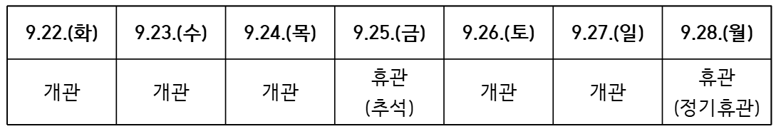화성시 공예문화관 추석연휴 휴관 안내 이미지 0번