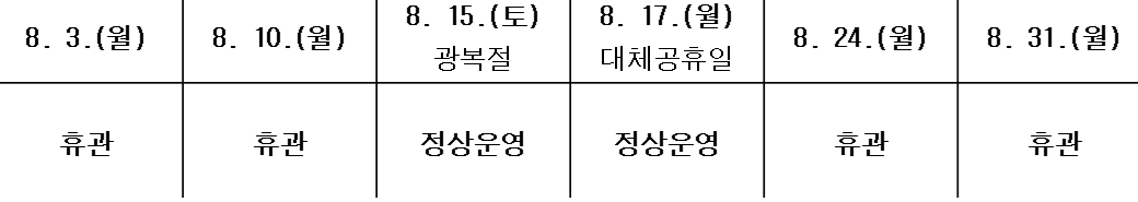 화성시 공룡알화석산지 방문자센터 8월 운영일 알림 이미지 0번